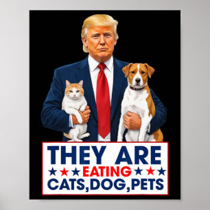 Poster Engraçados Estão Comendo Os Cães Os Gatos Os Anima