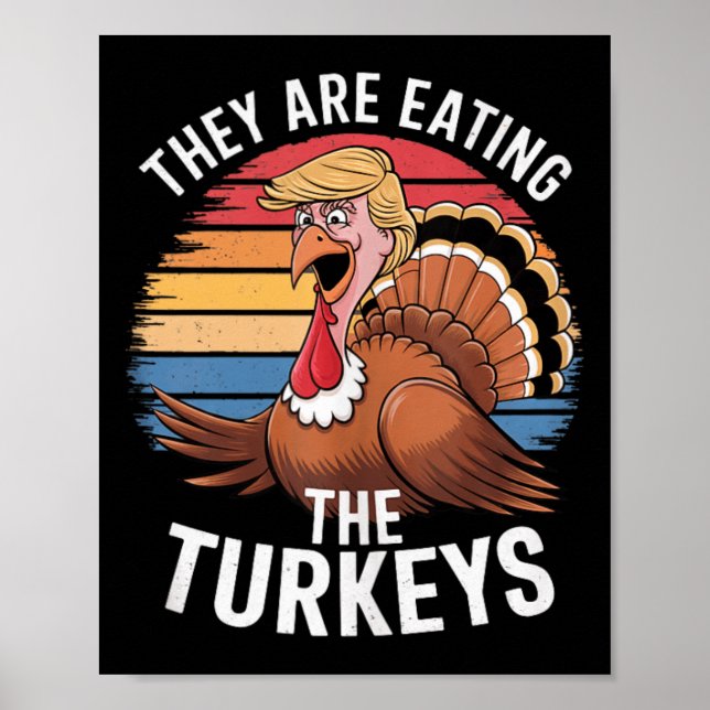 Poster Engraçados Estão Comendo Os Perus No Dia De Ação (Frente)