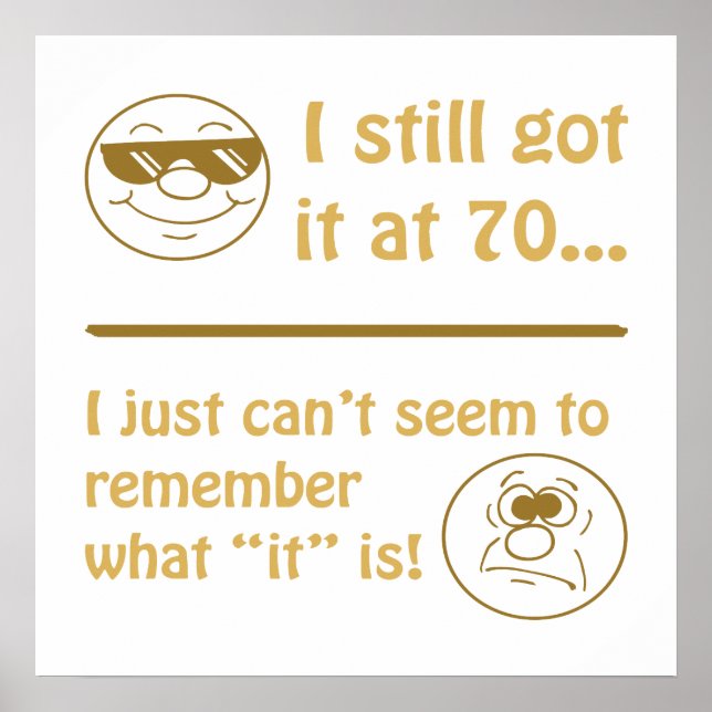 Póster Engraçados Rostos 70 de Aniversário Presentes (Frente)