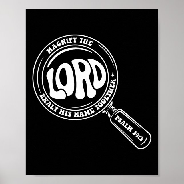 Poster Engrandeça o Senhor Versículo da Bíblia Magnificad (Frente)