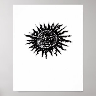 Poster Engrenagem ao Sol Medieval - Estética Whimsigoth -