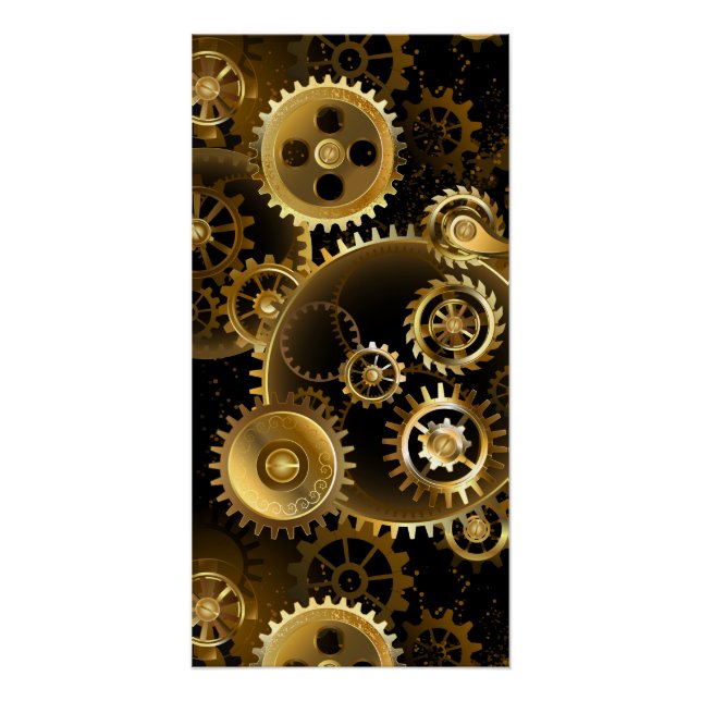 Póster Engrenagens de latão Steampunk perfeitas (Frente)