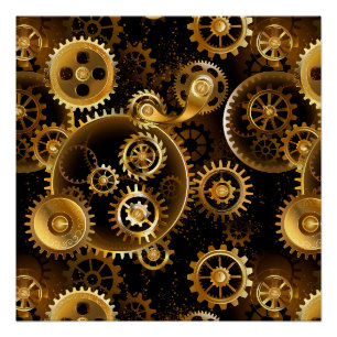 Póster Engrenagens de latão Steampunk perfeitas