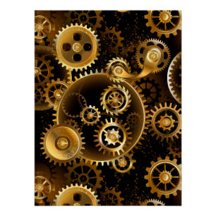 Póster Engrenagens de latão Steampunk perfeitas