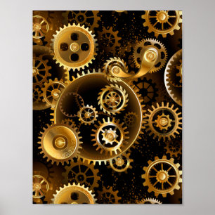 Poster Engrenagens de latão Steampunk perfeitas