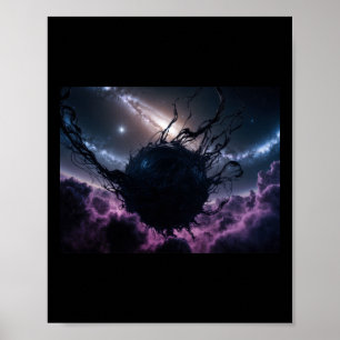Poster Enigma Cósmico O Adesivo de Dança da Nebulosa Escu