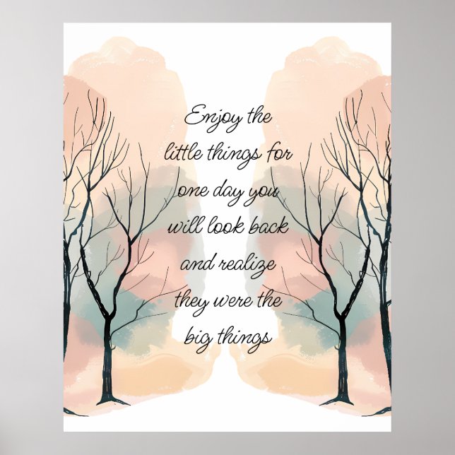 Poster Enjoy Little Things Inspirational Life Quote (Frente)
