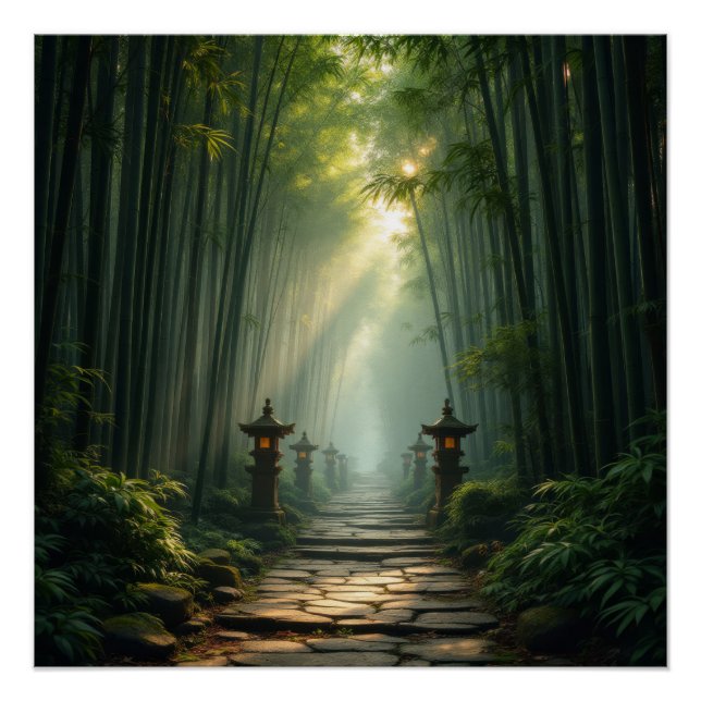 Póster Enlightened Path: The Bamboo Forest Sanctuary (Frente)