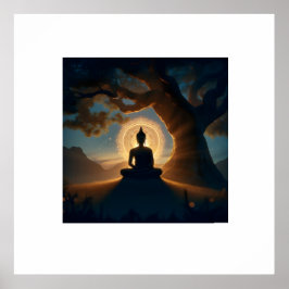 Poster Enlightenment Under Bodhi Tree - Buddha Meditation