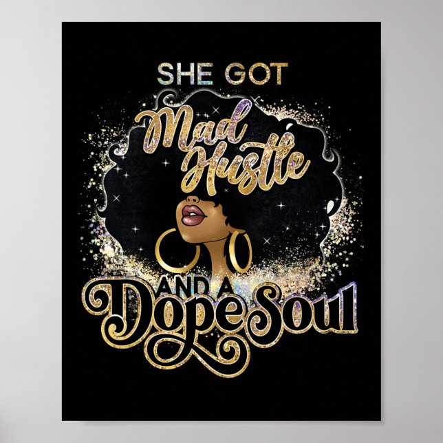 Poster Enlouqueceu O Hustle E Uma Alma De Drogas Afro Mel (Frente)