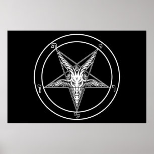 Poster ENORME 40" do estilo antigo de Baphomet x60