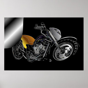 Poster enorme da motocicleta da onda da página
