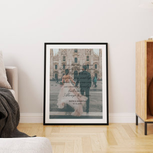 Poster Enorme Presente de Casamento com Foto e Texto de V