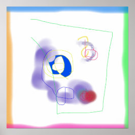 Poster Enquadrada por Bordas Múltiplas Coloridas