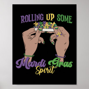 Poster Enrolando Alguns Mardi Gras Espírito Engraçado Mar