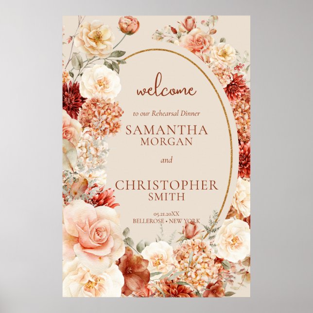 Poster Ensaio de boas-vindas floral de outono variado (Frente)