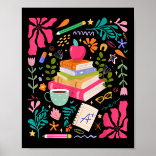 Poster Ensinar Amor Inspira Professora Flor Primeiro Dia