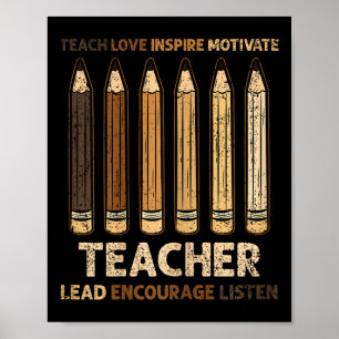 Poster Ensinar Amor Inspira Professora História Negra Hom