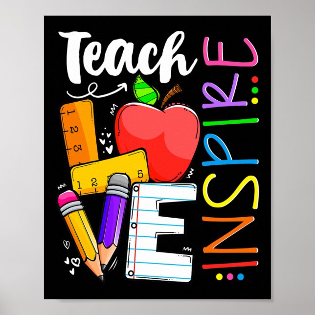 Poster Ensinar Ensino Bonito E Inspirar Homens Professore (Frente)