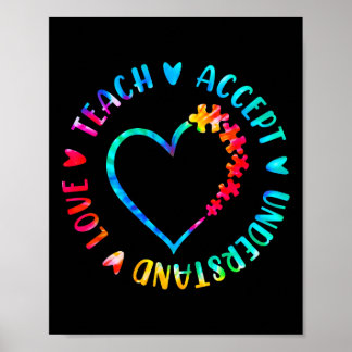 Poster Ensine Aceite Entenda Amor Autismo Professor Tie D