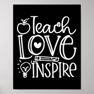 Poster Ensine Amor Inse Retro Professor Crianças Volta às