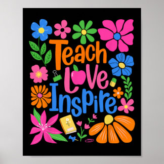 Poster Ensine Amor Inspire Flor Professor Primeiro Dia Ck