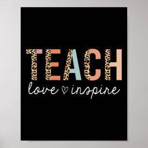 Poster Ensine Amor Inspire Leopardo Ck Para Escola Fofo E