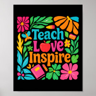 Poster Ensine Amor Inspire Professor Volta às Aulas Feliz