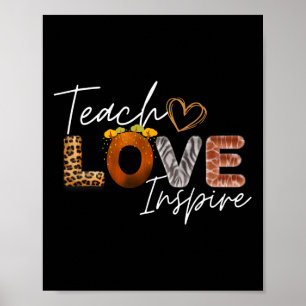 Poster Ensine Amor Inspire Safari de Leopardo Volta às Au