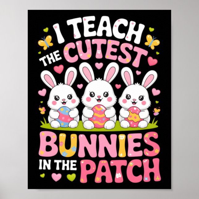 Poster Ensine os coelhinhos mais fofos do patch Easter (Frente)