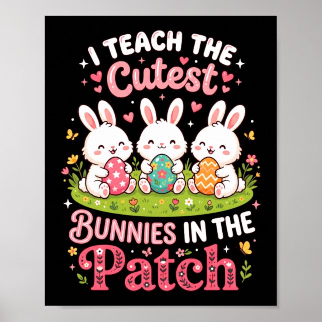 Poster Ensine os coelhinhos mais fofos do patch Easter (Frente)
