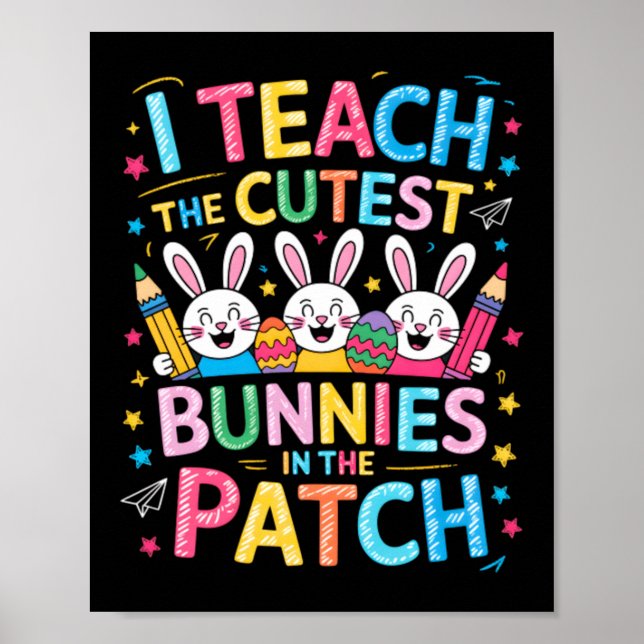 Poster Ensine os coelhinhos mais fofos do patch Easter (Frente)