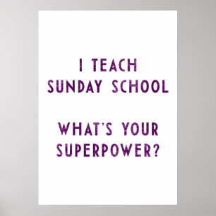 Poster Ensino a Escola de Domingo Qual é a sua superpot