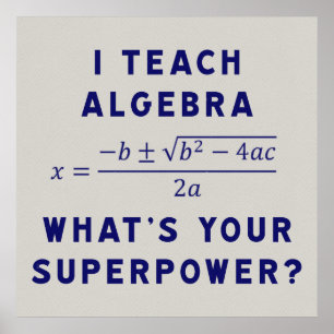 Poster Ensino álgebra / Qual é a sua superpotência?