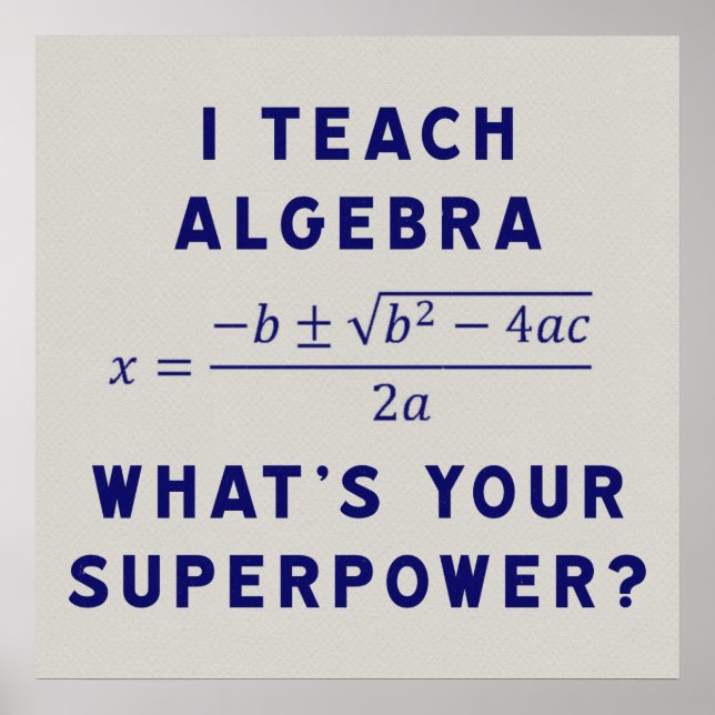 Poster Ensino álgebra / Qual é a sua superpotência? (Frente)