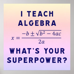 Poster Ensino álgebra / Qual é a sua superpotência Ipanem