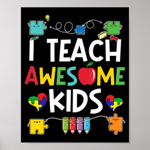 Poster Ensino crianças incríveis camisa Autismo quebra-ca
