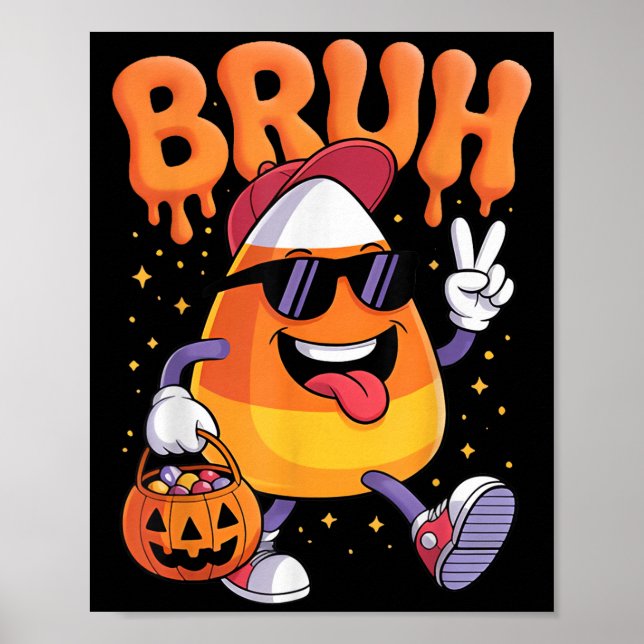 Poster Ensino De Halloween Engraçado De Milho De Candy (Frente)
