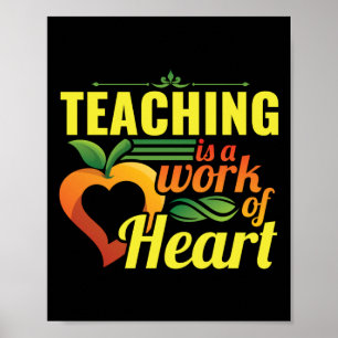 Poster Ensino De Professores É Uma Obra De Coração