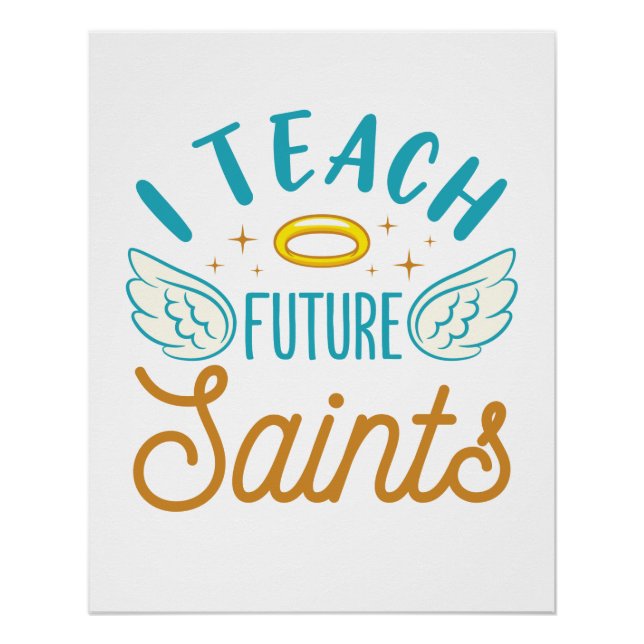 Póster Ensino Futuro Santo Professor católico (Frente)