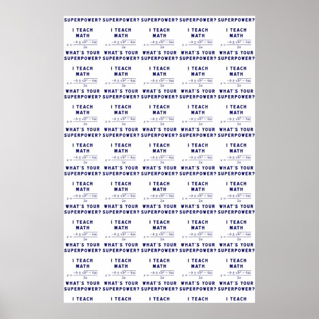 Póster Ensino Matemática, qual é o seu superpoder? (Frente)