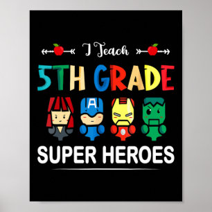 Poster Ensino Super-Heróis Da 5