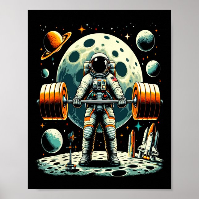 Poster Enstronauta Engraçado, Malhação de Levantamento de (Frente)