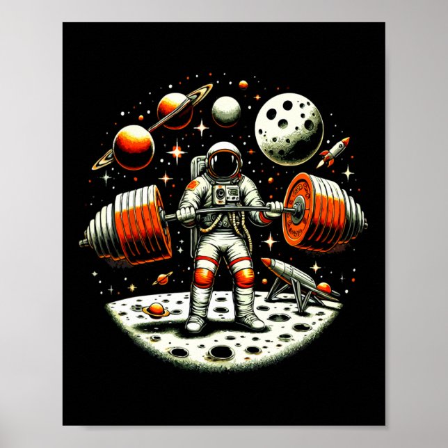 Poster Enstronauta Engraçado, Malhação de Levantamento de (Frente)