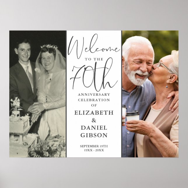 Poster Então E Agora 2 Foto70 Anniversário Sinal de Boas- (Frente)