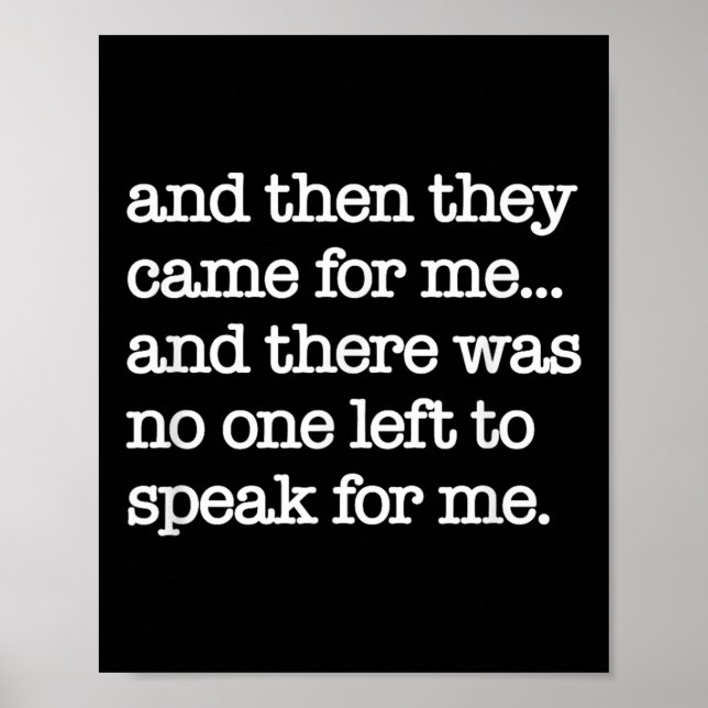 Poster Então Eles Vieram Por Mim, Protesto Político, Wa M (Frente)