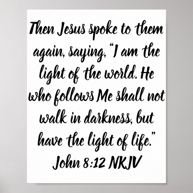 Poster Então Jesus falou com eles novamente, dizendo, "Eu (Frente)