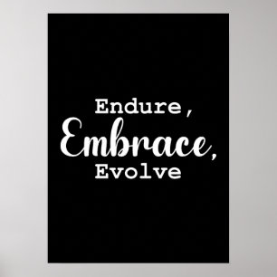 Poster Entender, Embraçar, Evoluir - Gym, Hustle, Sucesso