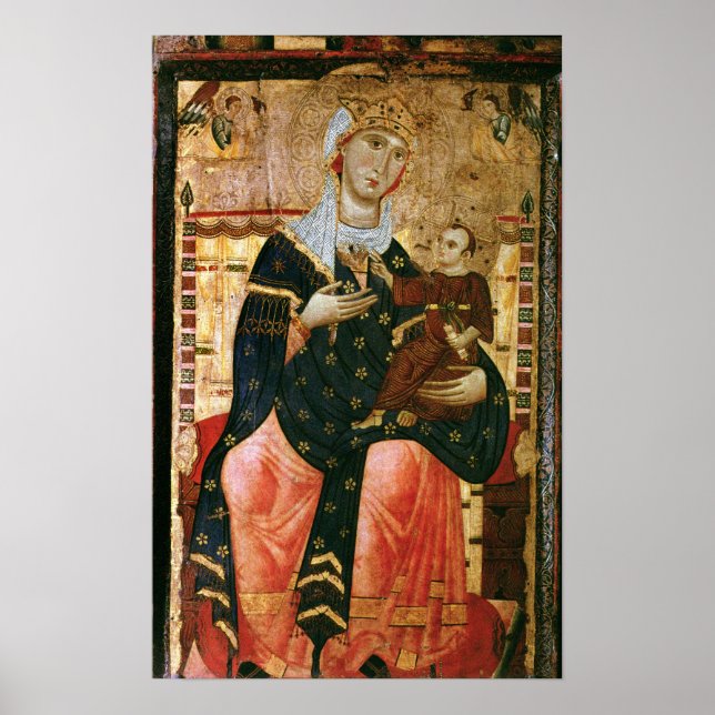 Póster Enthroned Madonna and Child, c.1260 (Frente)