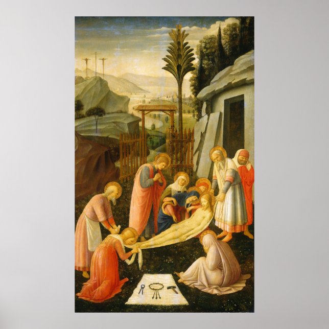 Poster Entombamento do Cristo, Fra Angelico Fine Art Post (Frente)